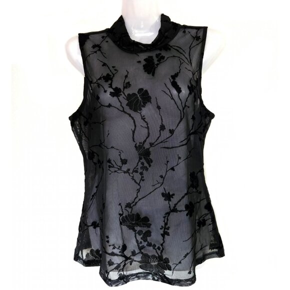 RW&CO. Sexy Sheer Mesh Floral Tope Size Large - Picture 1 of 4